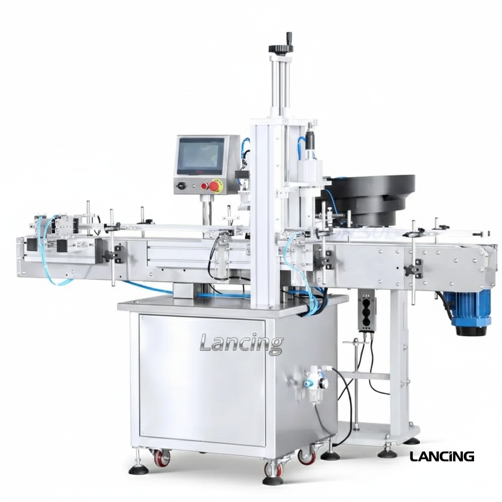 Automatic Bottle Cap Pressing Machine With Cap Feeder gallery 2