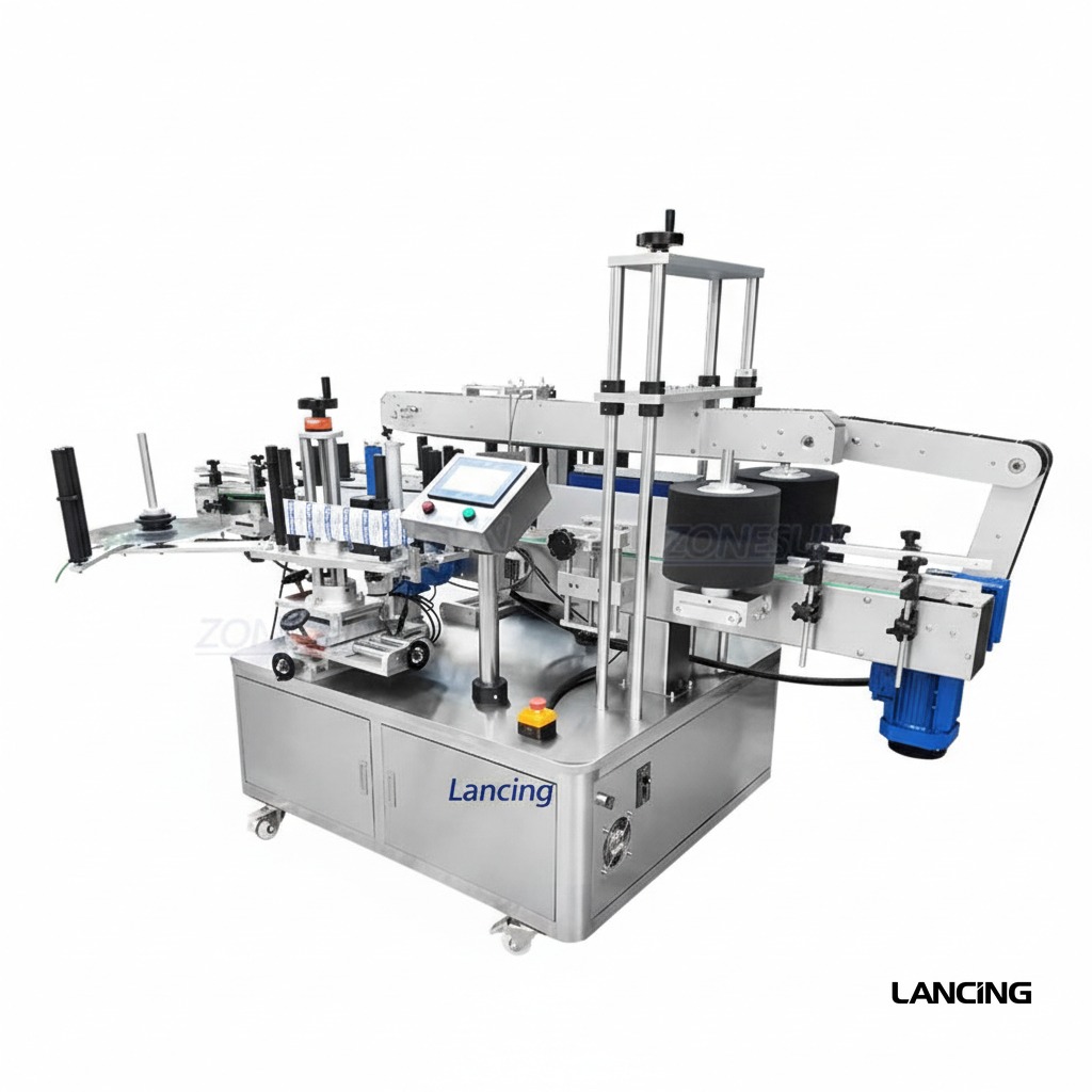 Double-Sided Square Bottle Labeling Machine gallery 2