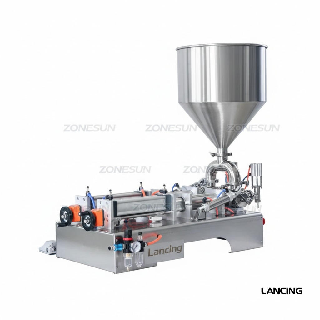 ZS-GT2P 2 Nozzles Fully Pneumatic Honey Ketchup Paste Filling Machine gallery 4