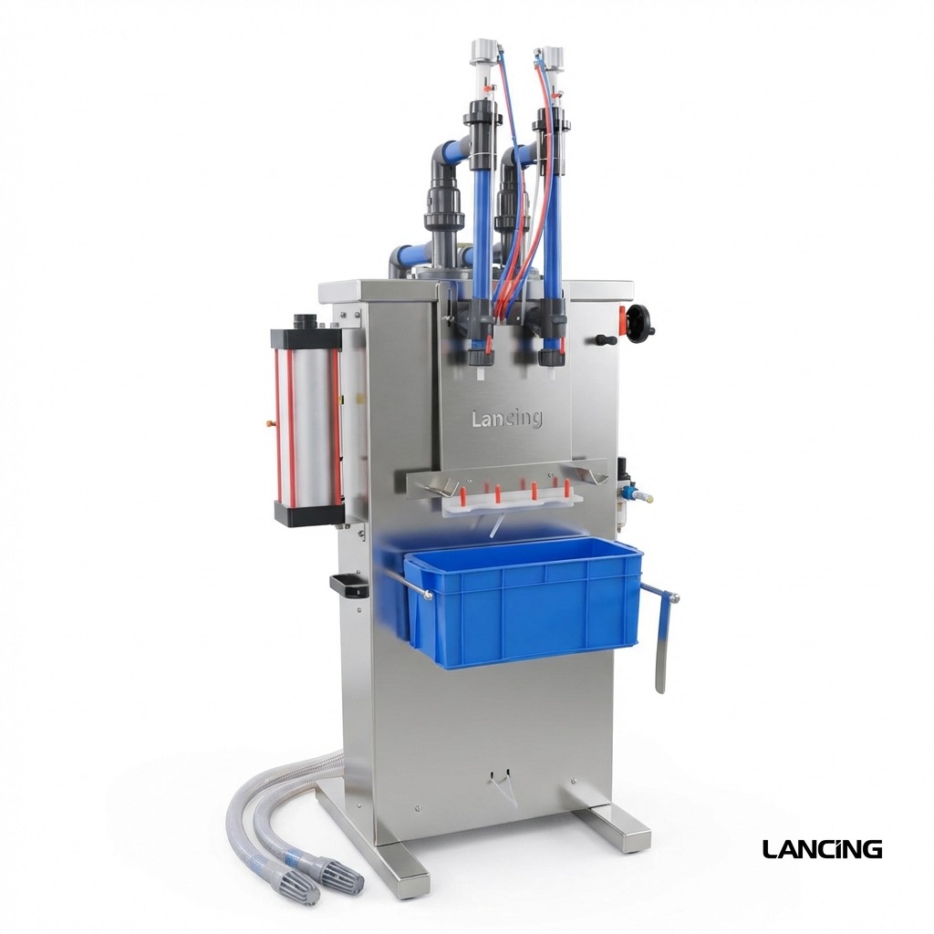 ZS-YTCR2 Fully Pneumatic Semi-automatic 2 Nozzles Corrosive Liquid Filling Machine gallery 2