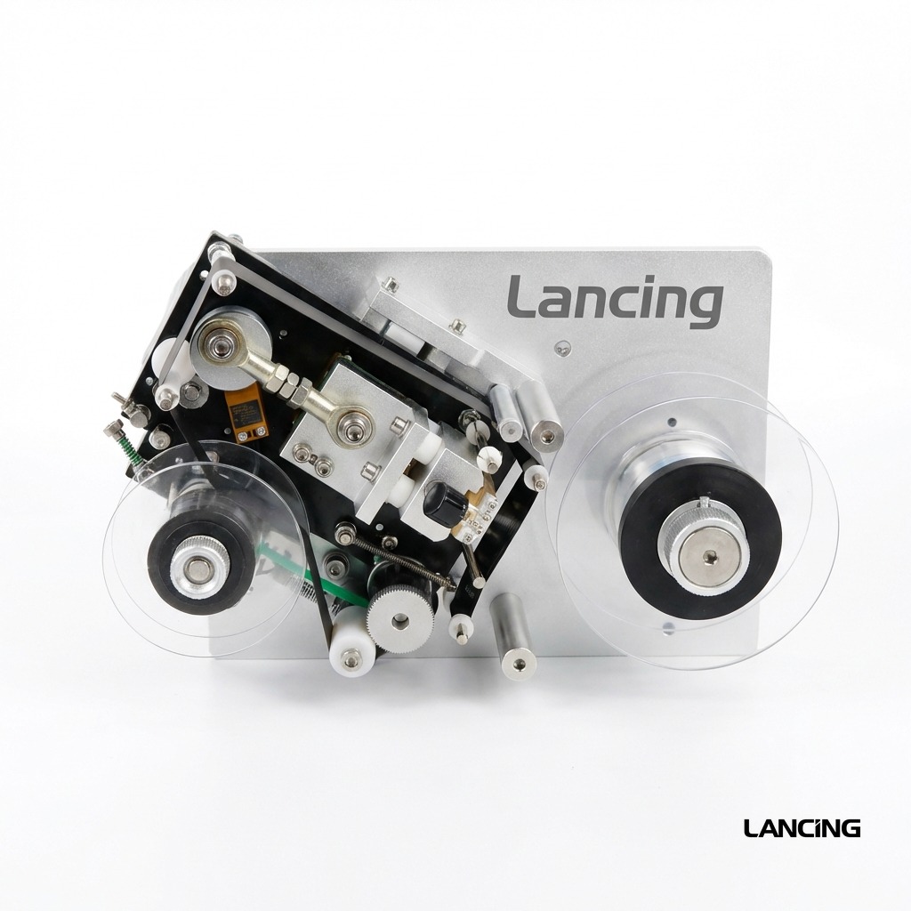 Semi-automatic Double Side Round Bottle Labeling Machine gallery 2