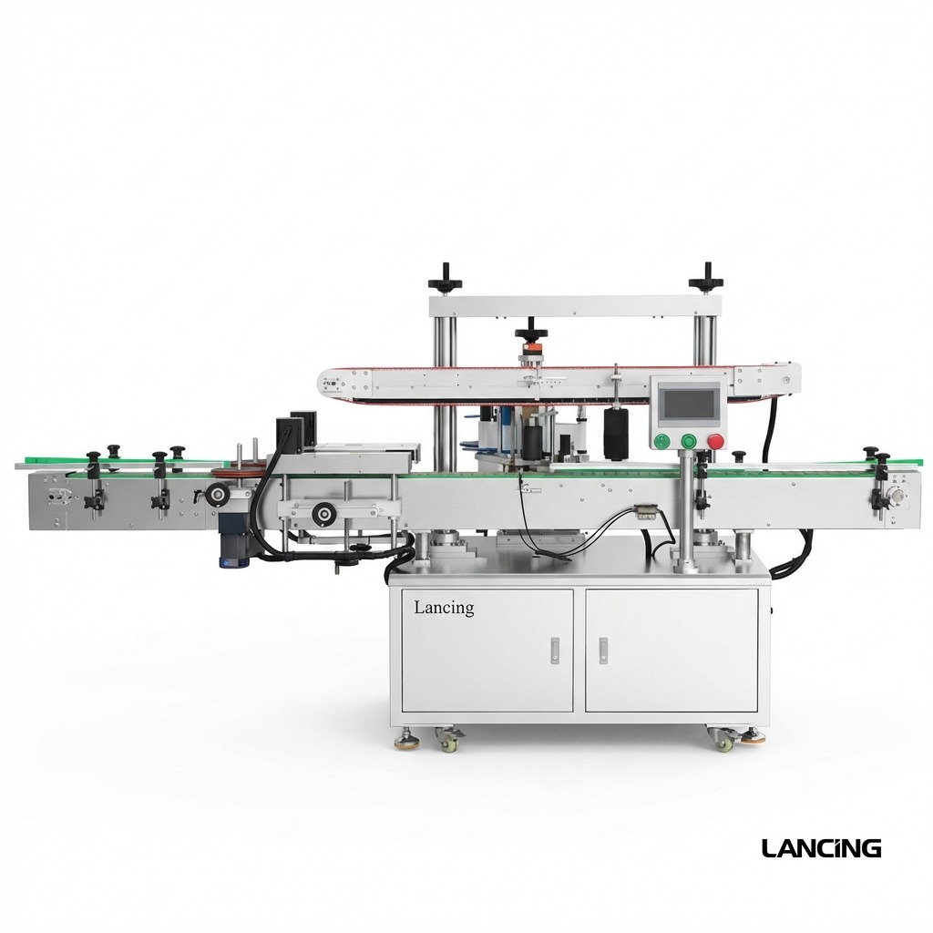 Square Bottle Double Corner Labeling Machine